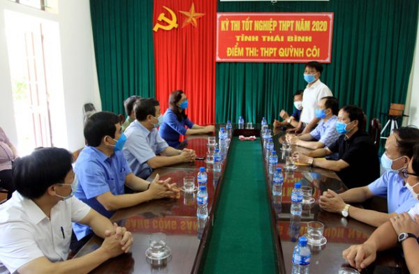 Lãnh đạo tỉnh Thái Bình kiểm tra công tác thi tốt nghiệp THPT tại huyện Quỳnh Côi
